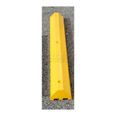 Plastics R Unique Yellow Compact Parking Block with Cable Protection & Hardware - 72in Long 3672PBY